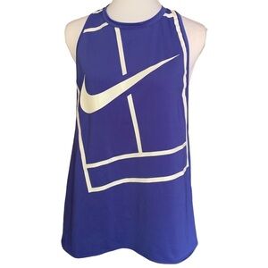 Nike Court Tennis Baseline Tank Purple Racerback Court Logo Sz M